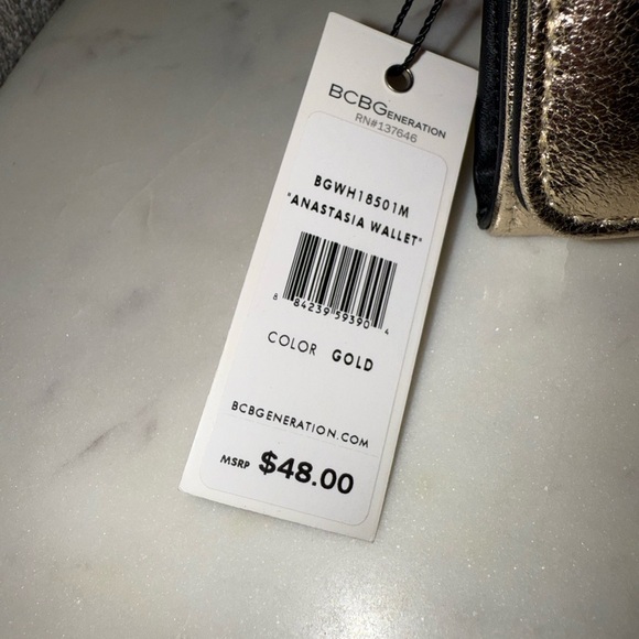 BCBGeneration Metallic Gold Wallet/Clutch NWT - Picture 2 of 5